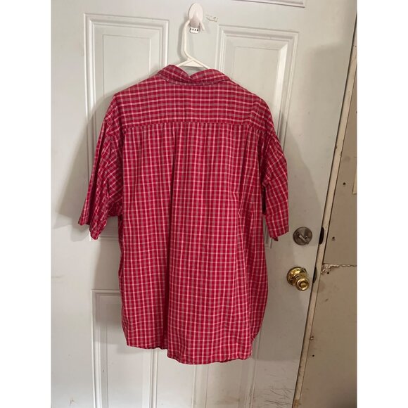 Wrangler red plaid short sleeved button front shirt size 3XL - Picture 2 of 5